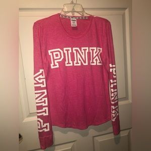 Pink Victoria’s Secret sleepwear/Long sleeve shirt.